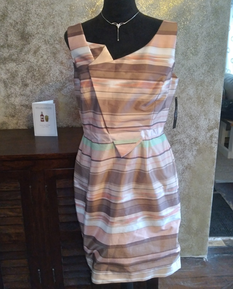 TAHARI ASL•Metallic Asymmetrical Jason-K Dress/10